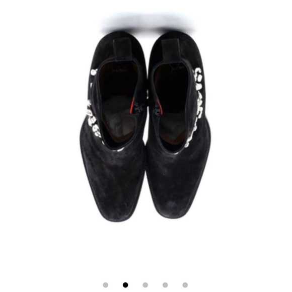 Christian Louboutin Angels Heeled Ankle Boots Crystal Embellished Suede NEW PR13 - Picture 5 of 9